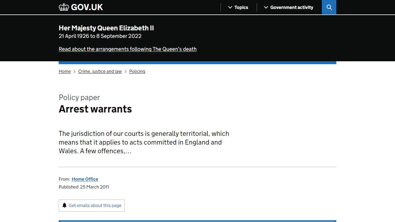 Arrest warrants - GOV.UK